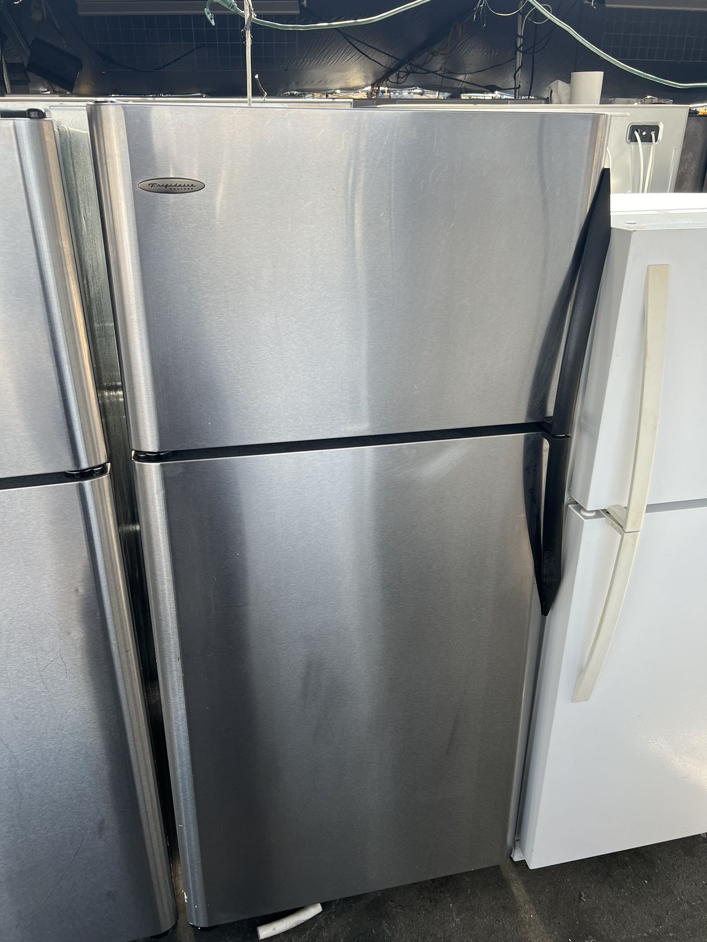 Silver Frigidaire Apt Size Top Freezer Stainless Steel Fridge