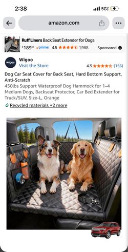 Dog Truck Seat Cover for Back Seat,