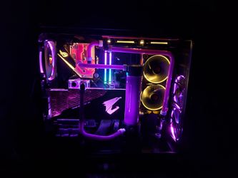 Custom Liquid Cooled GAMING DESKTOP PC, Hard Tubing,  GeForce RTX 3080