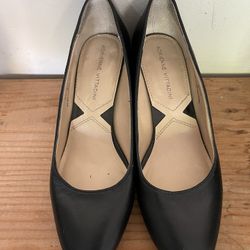 Women Fine Leather Classic Wedges Pointed Toe Pumps 