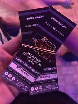 Josh Meloy October 24 Billy Bob’s 2 Pit Tickets