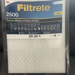 3M 2500 Series Filtrete 1" Filter MPR 2500 MERV 14, 4-pack