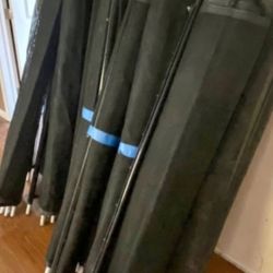 Like New Black Pool Fence 115 Feet Of Fence With Door / Gate  With Key. 