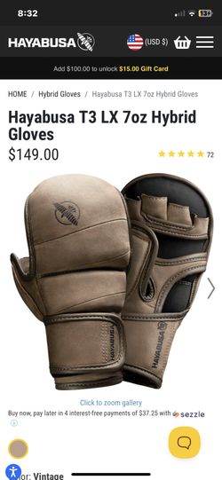 T3 LX 7oz HAYABUSA Hybrid Gloves 