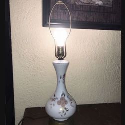Antique hand painted Porcelain lamp End of cord was replaced 
