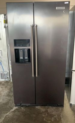Kitchen Aid Side-by-Side Black Stainless Refrigerator Fridge
