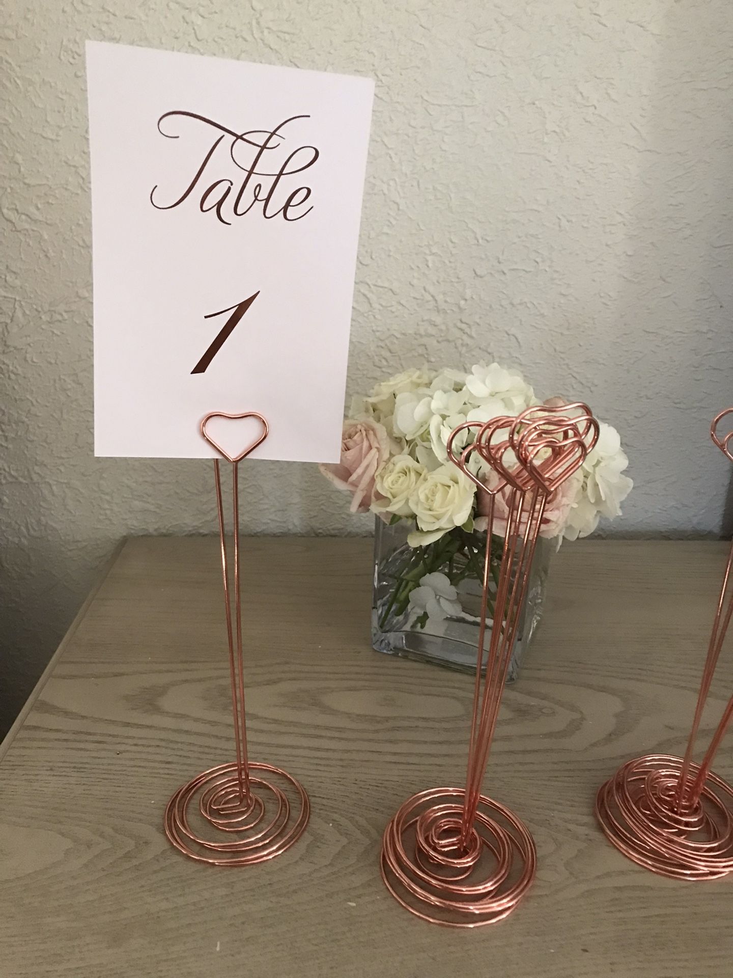 Rose Gold Table Number Holders