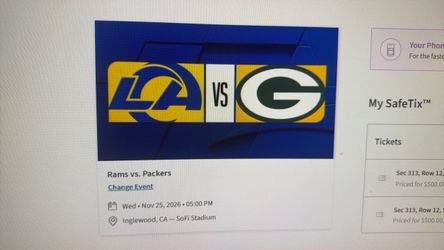 Rams vs Packers section 313 row 12