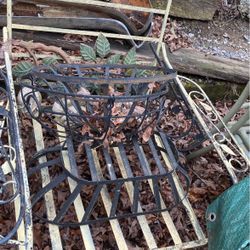 3 Wrought Iron Planters 