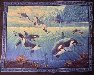 Orcas Wall Hanging or Quilt Top - Vintage