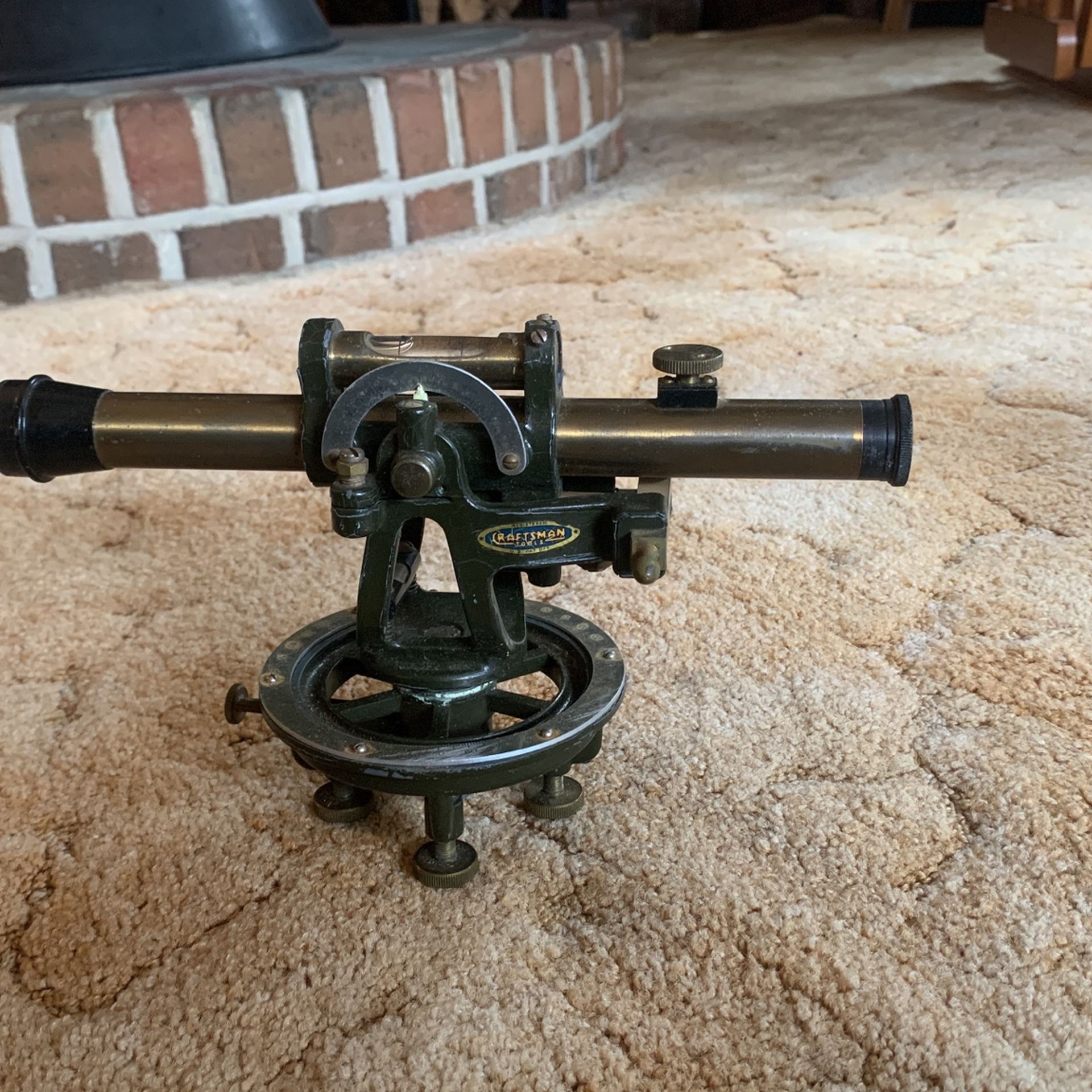 Farm Level Transit Surveyor Vintage Brass Model 304.1 Sears Craftsman