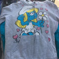 Little Girls Hoodie Smurf’s 