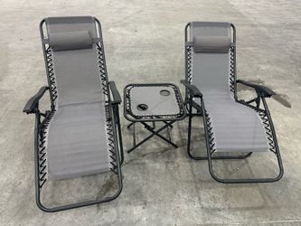 Zero Gravity Recliner Chairs Set with Side Table