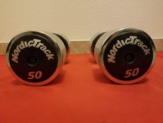 NordicTrack Chrome Dumbbells Set 50 lbs. each in Excellent Condition for Sale in Homestead FL OfferUp