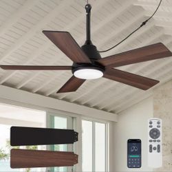 Brand New 42"inches Farmhouse Ceiling Fan - LED Light Control Remote - Two Different Color Blades 