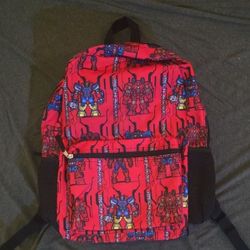 Red Robot Print Backpack