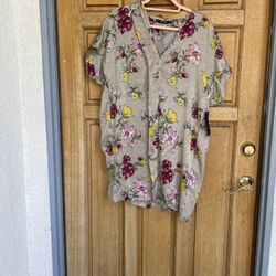 Zara Basic  Floral Print Tunic Shift Mini Dress M Sleeveless