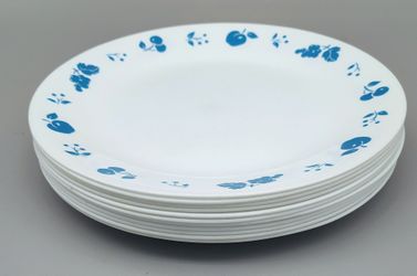 Corelle Eve Blue Fruit Dinner Plates Set of 11 – 10.25" Discontinued