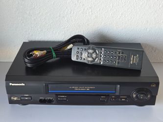 Panasonic PV-V4602 Omnivision Blue Line VCR VHS Player 4-Head W/ Remote & AV Cables