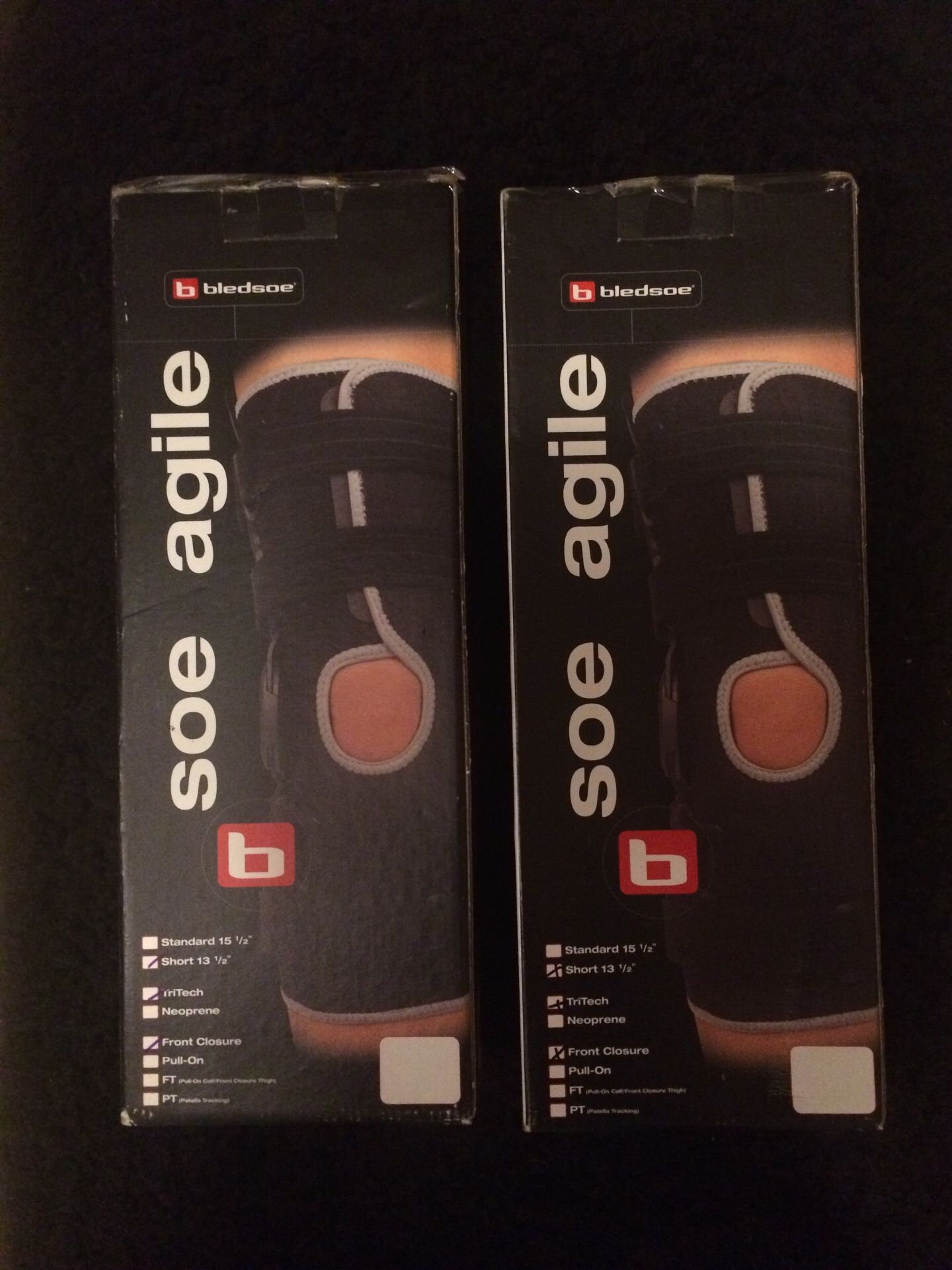 KNEE BRACES!!!! BRAND NEW!!!! IN THE BOX NEVER USED OR OPENED!!!! 2 KNEE BRACES!!!
