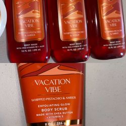(4) Bath & Body Works VACATION vibe BODY SCRUB & body wash
