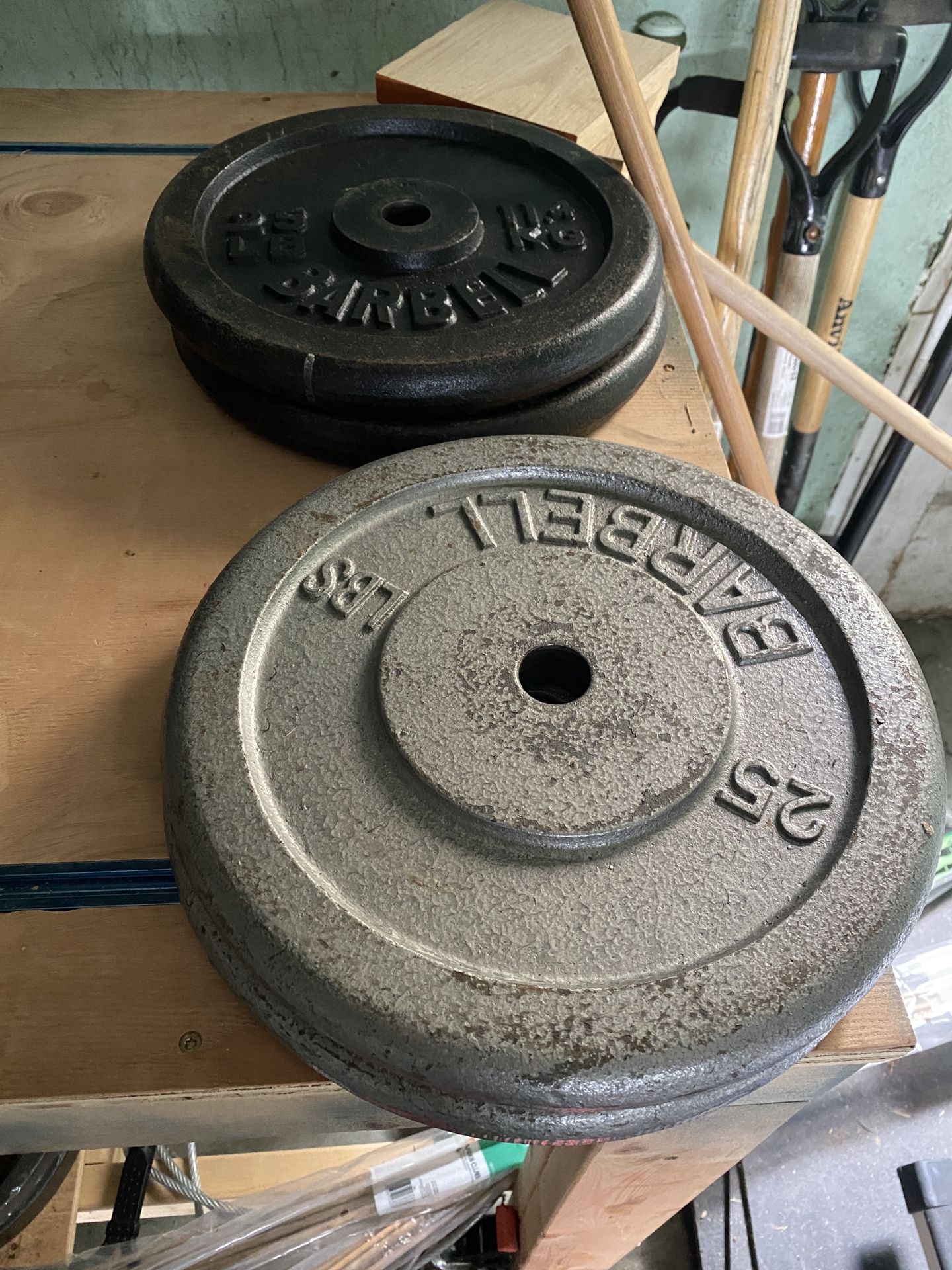 Four 25lbs Barbell Weight plates