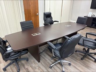 120" W Boat-Shaped Conference Table with (2) Power Modules – $600 📦 Florida