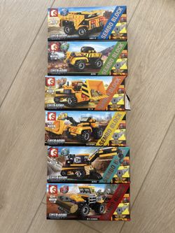 Sembo Block Construction Vehicle Sets – 6 Boxes, 6-in-1, New
