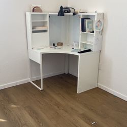 White IKEA Corner Desk