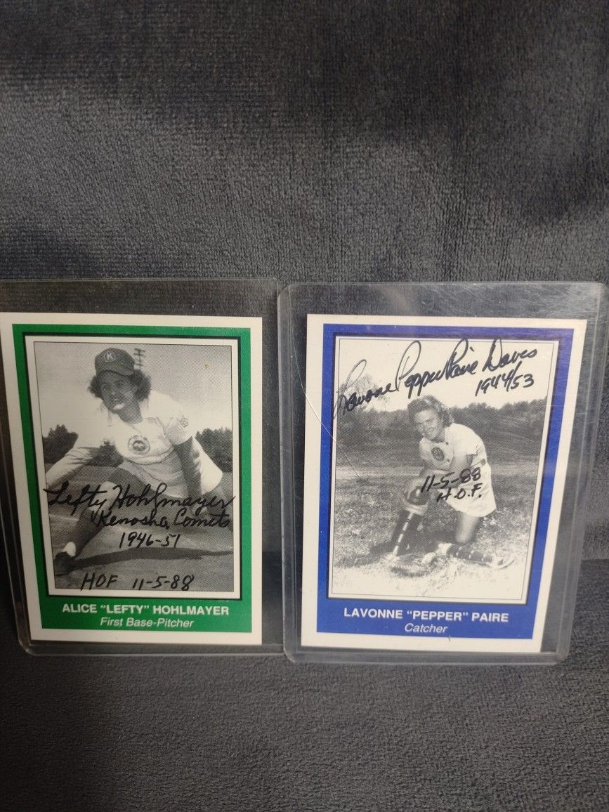 All American Girls Baseball League Cards Signed Both Hall Of Famers $35