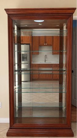 Large Traditional Wood and Glass Cabinet