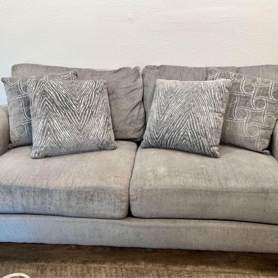 90” Gray/silver Sofa