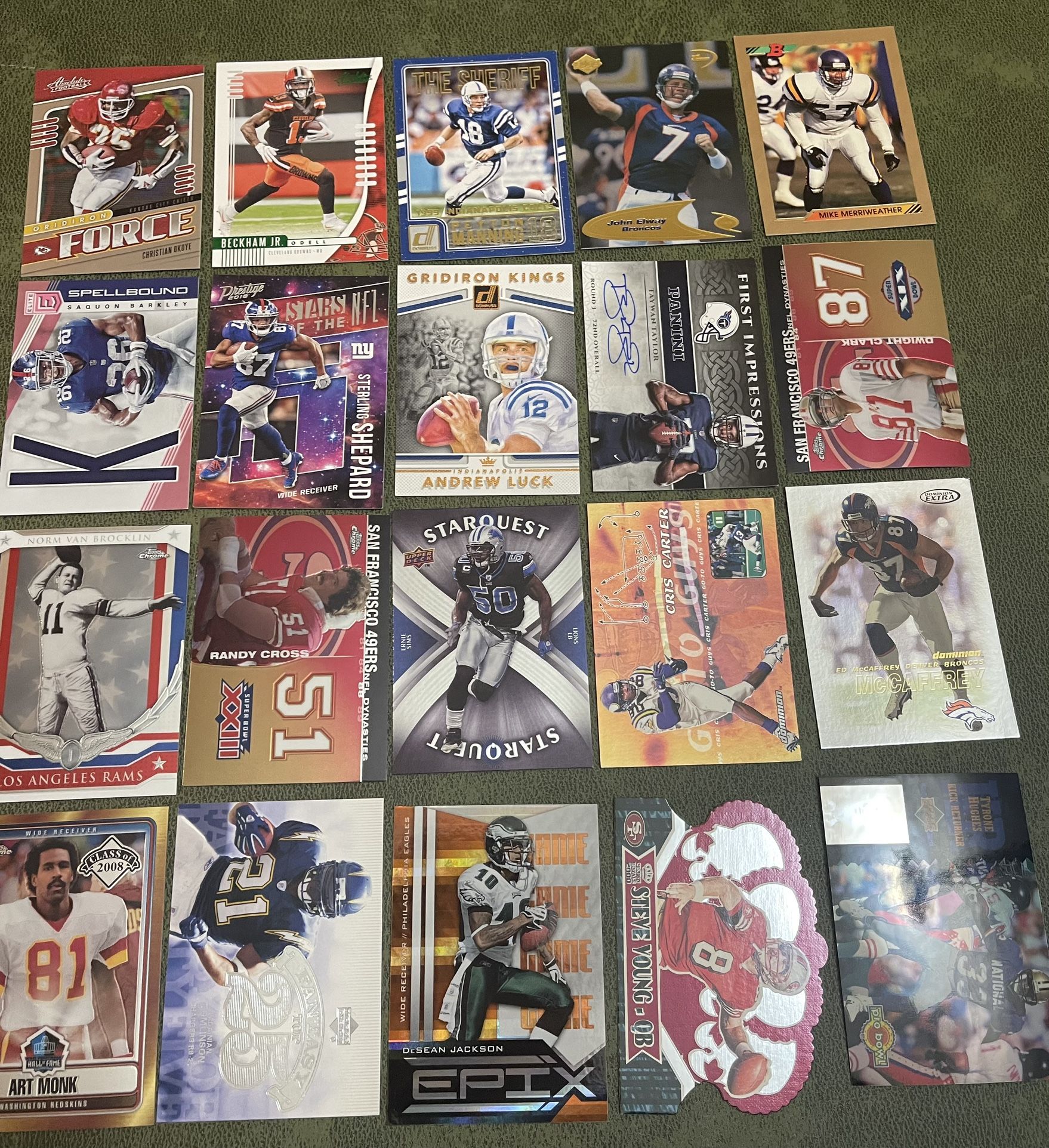 Lot Of 20 NFL Insert Cards #7