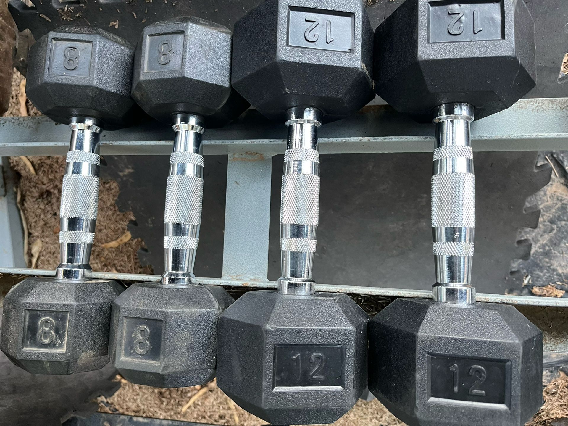 8lb 12lb Hex Rubber Dumbbell Set Weights
