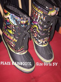 Peace rain boots fabric