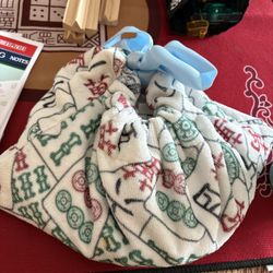 Mah  Jongg Tile. Terry Cloth Drawstring Bag