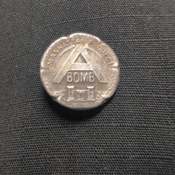 Original U.S. WWII Manhattan Project A Bomb Workers Pin - Sterling Silver