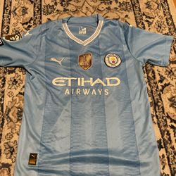 2023-2024 Man City Authentic Home Shirt Size Small 