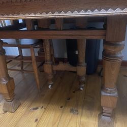 Antique oak table and chairs