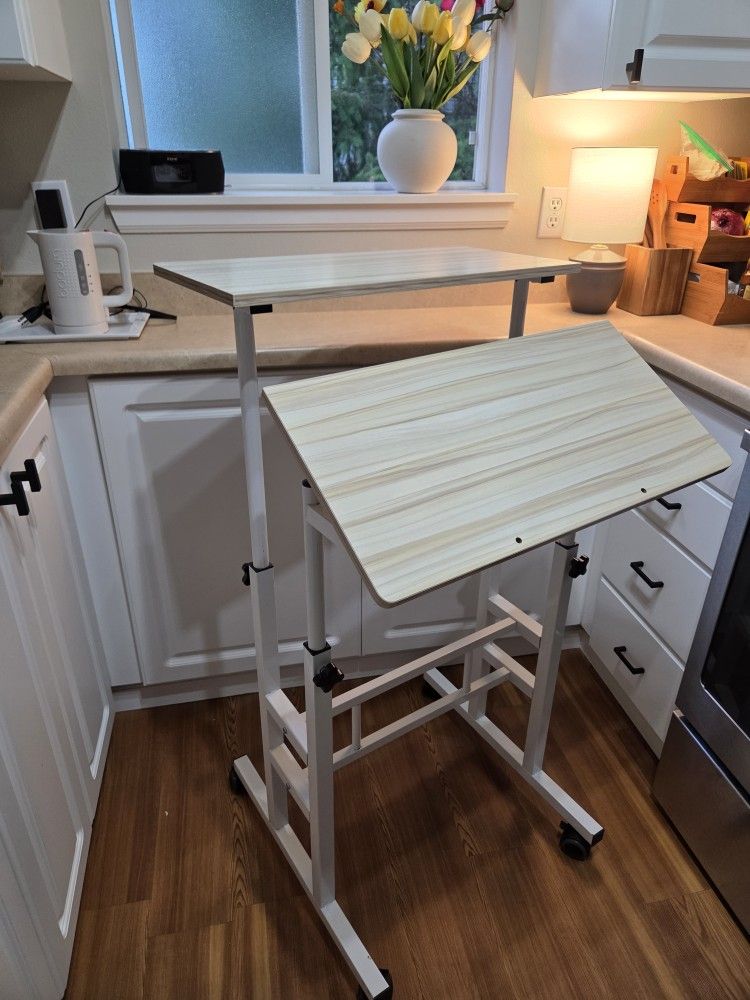 Rolling Computer Metal Frame desk.