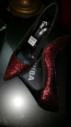 Red with black shoes