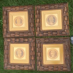 Classic framed medallions of historical figures 20 in.² weigh 10lbs each *CASH
