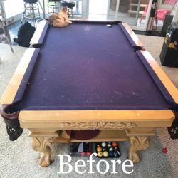 Pool table supplies,move, refelt