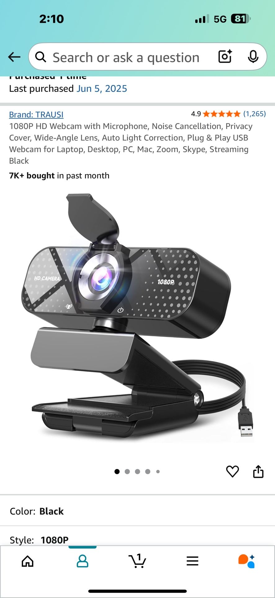 1080p Webcam And Microphone