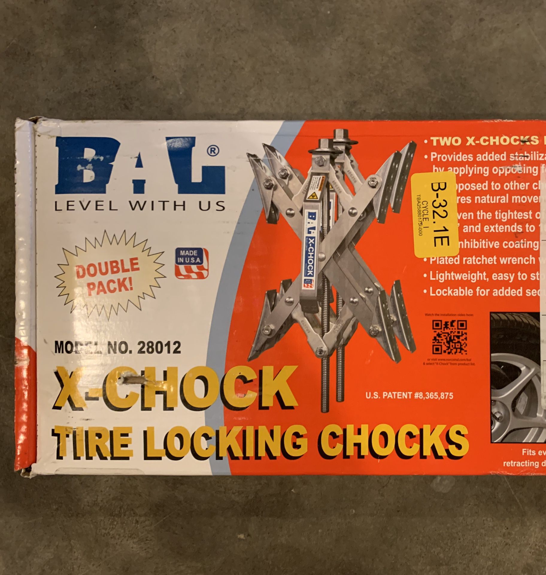 BAL X-Chock Tire locking chocks travel trailer Double Pack