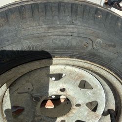 Trailer tire and rim 4.80-12