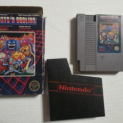 Ghosts 'N Goblins (Nintendo NES, 1986) - Authentic Cart + Box - CIB (No Manual) - Tested!