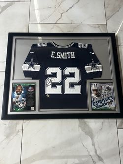 Emmitt Smith Signed & Framed Cowboys Jersey