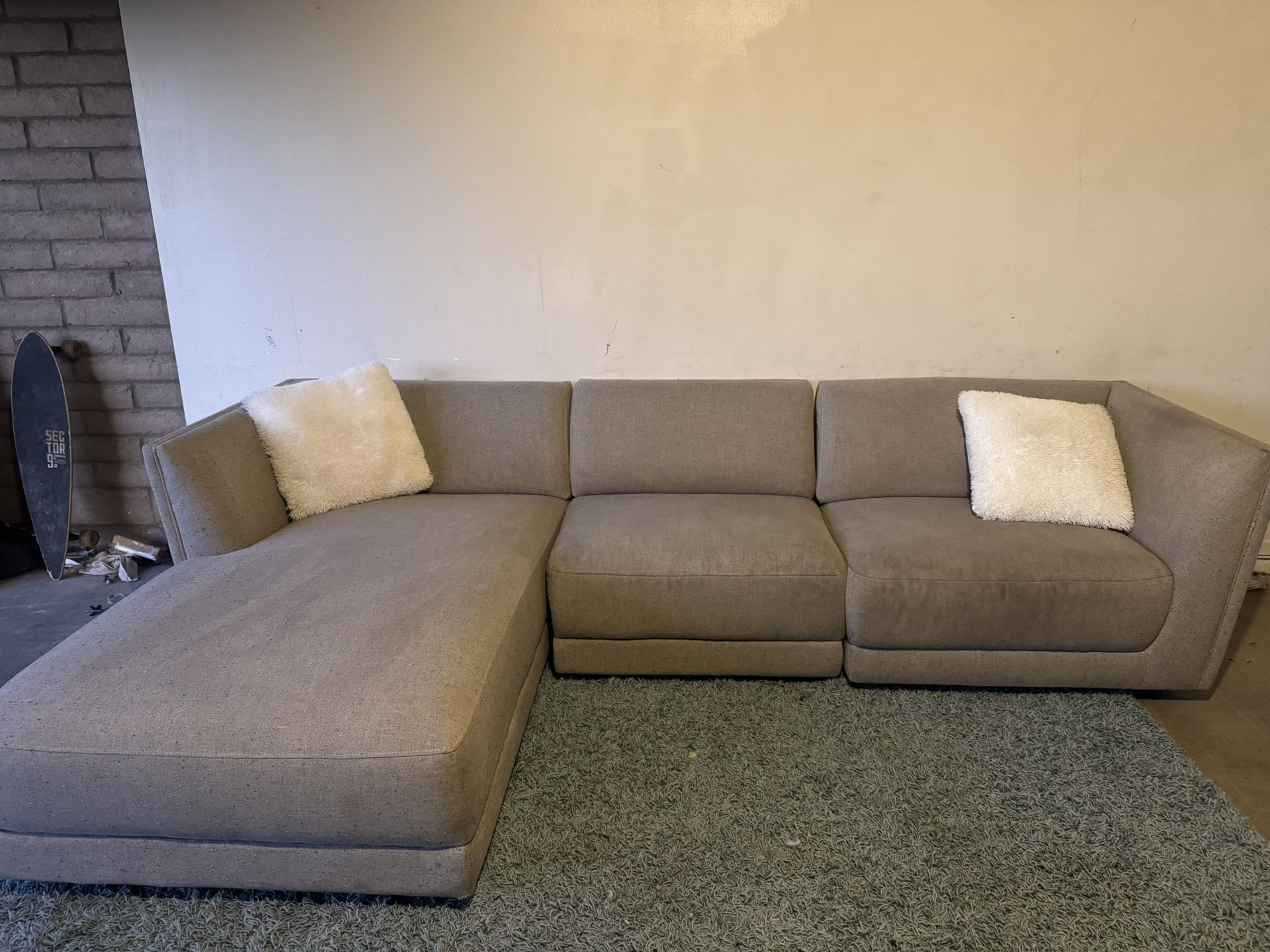 Gray Modular Sectional Sofa Couch Sala