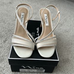 Ivory Satin Heels